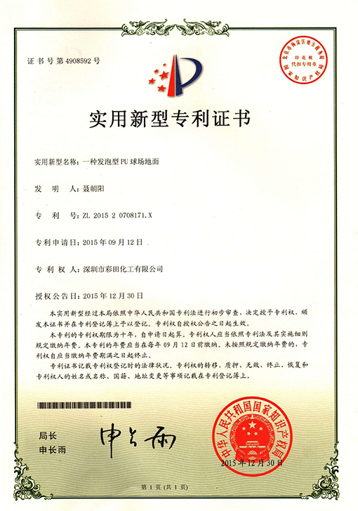 發(fā)泡型PU球場(chǎng)專(zhuān)利